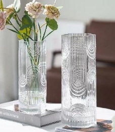 Glass Vase ribbed